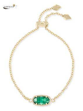Gold Plated Adjustable Chain Bracelet Cat's Eye Stone Station